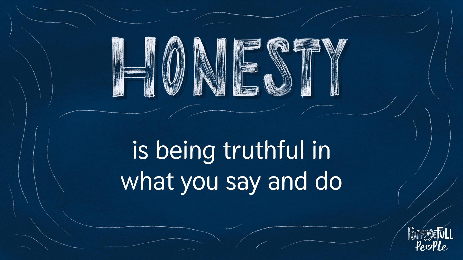 Honesty is being truthful in what you say and do.