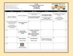 SPANISH-SEPTEMBER CALENDAR 2025