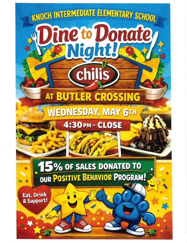 flyer for dine to donate at chilis