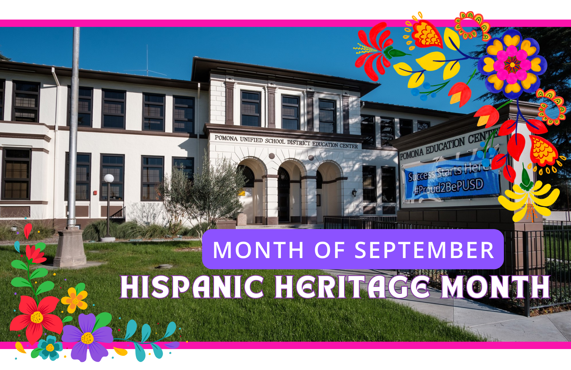 Hispanic Heritage Month shuffle banner for district website