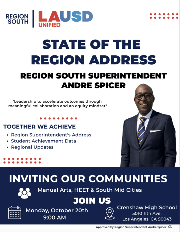 Join us for the State of the Region Address with Superintendent Spicer