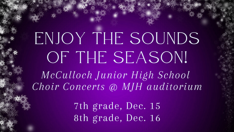 promo graphic - MJH choir holiday concerts 2025