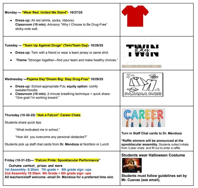 Red Ribbon Week Themed Days 2025