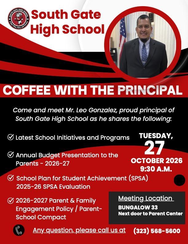 Coffee with the principal flyer