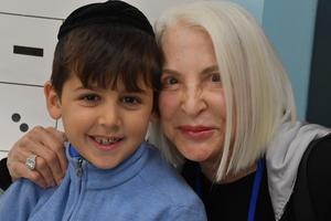 A grandmother and her grandson.