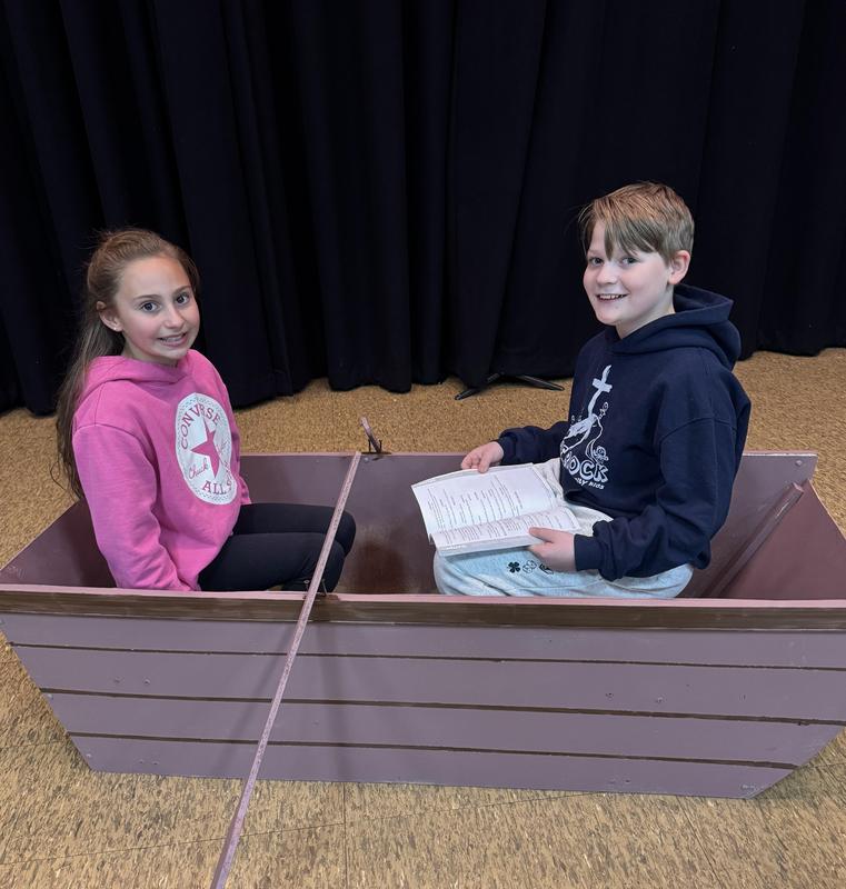 Two members of the cast rehearse for 