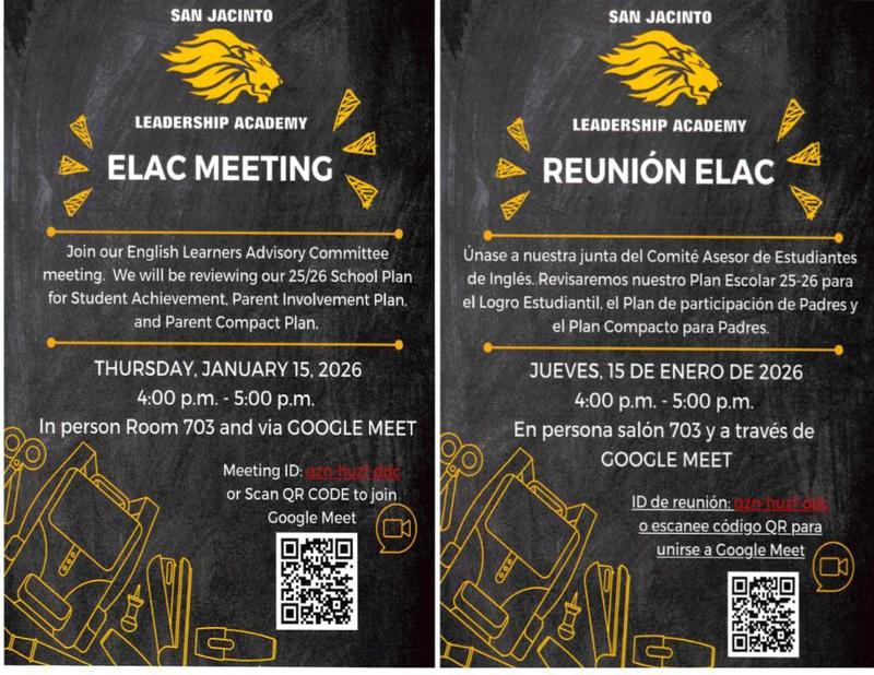 ELAC meeting 5 flyer