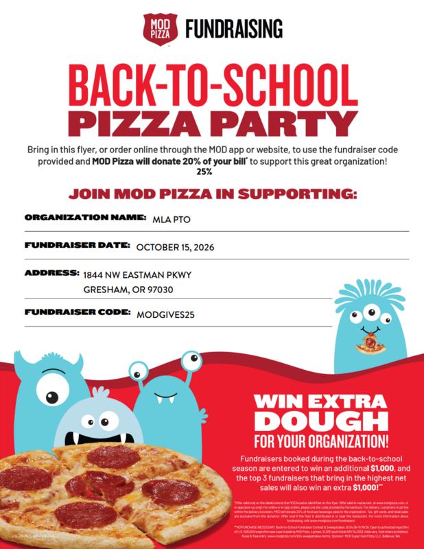 PTO Fundraiser Mod Pizza - Recaudación de fondos de la Asociación de Padres y Profesores (PTO) en Mod Pizza Featured Photo