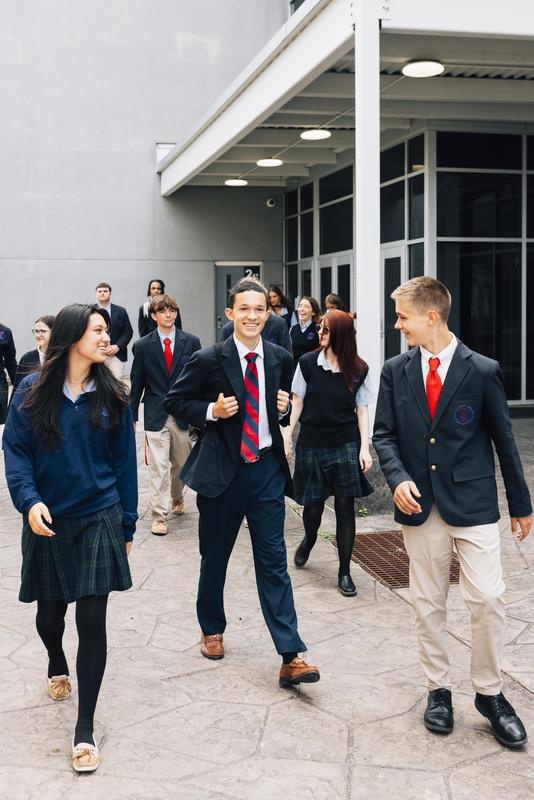 Students walking outside