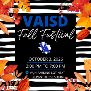 Flyer advertising the VAISD Fall Festival on Oct 3 from 3:00 p.m. to 7:00 p.m.