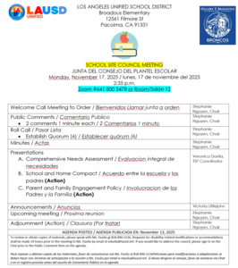 SSC Agenda