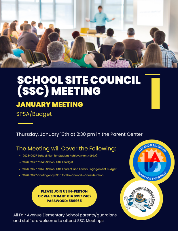 SSC January SPSA/Budget Meeting