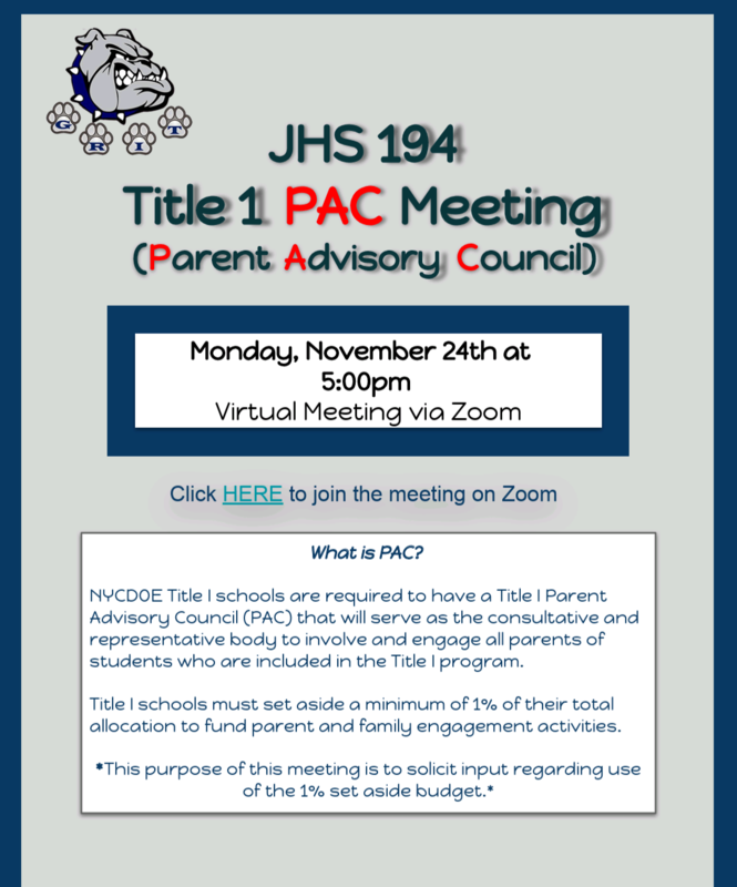 PAC Meeting flyer