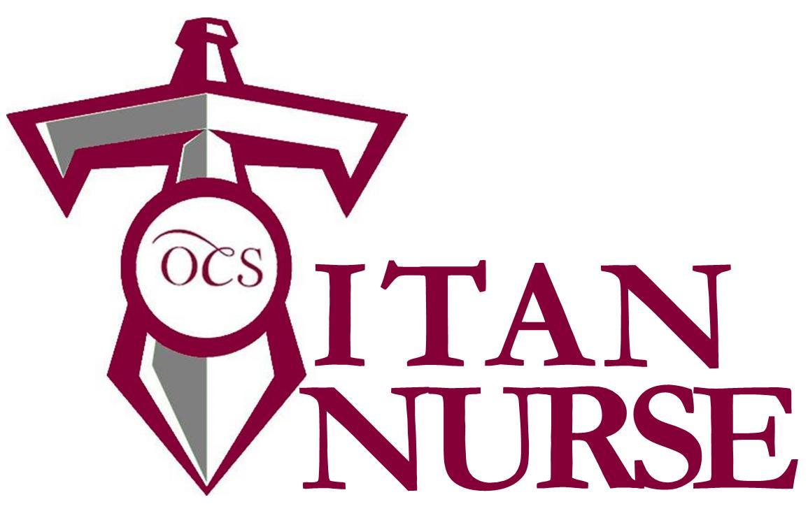 Titan Nurse logo featuring a sword emblem.