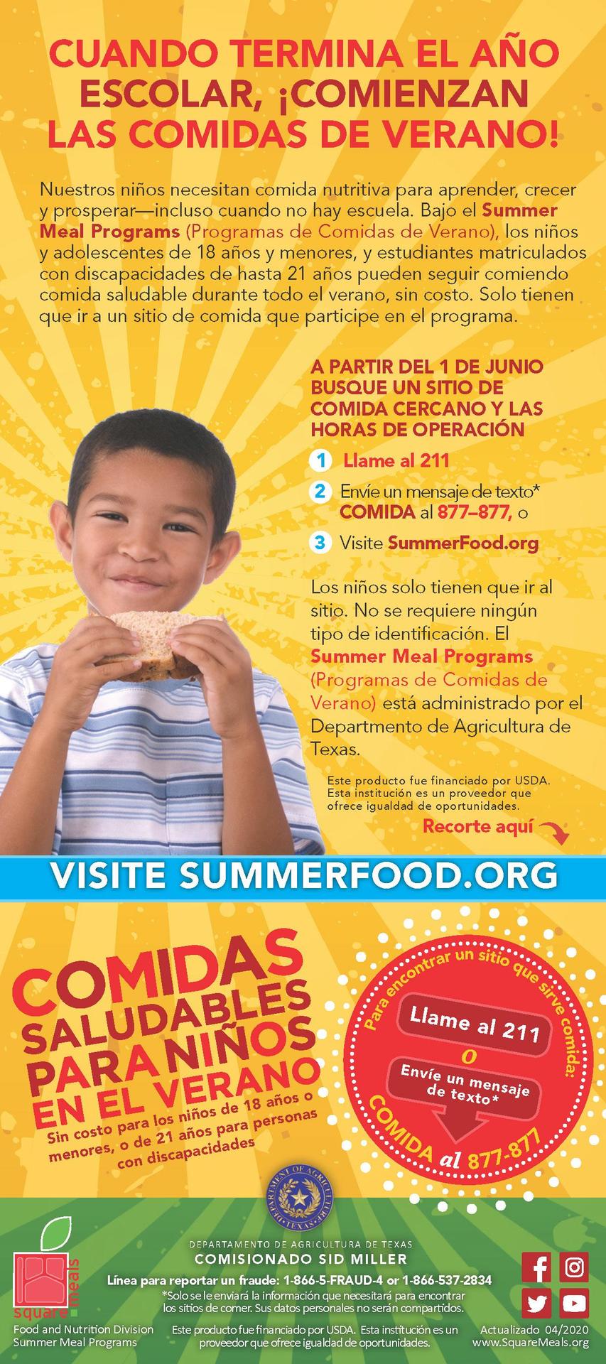 Summer Meal Program Information _Spanish