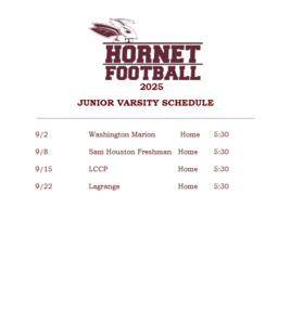 Jr Varsity Football schedule