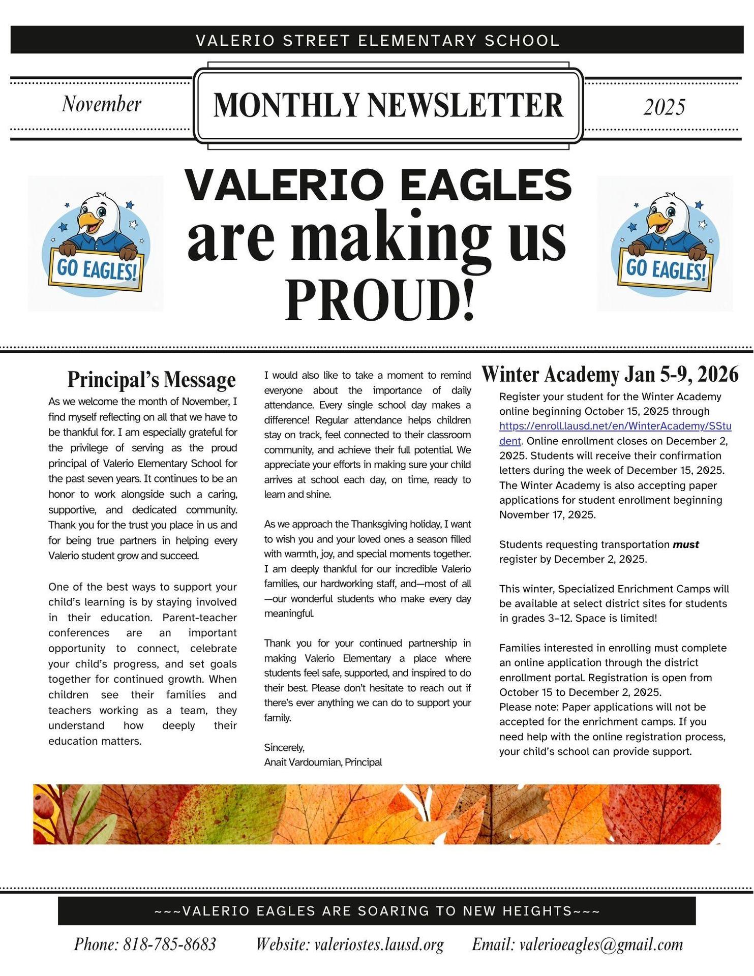 Image of first page of November 2025 Newsletter that is turned into a clickable link that takes users to a PDF version of the English and Spanish copies of the document