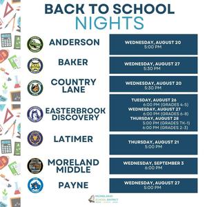School logos and school supplies