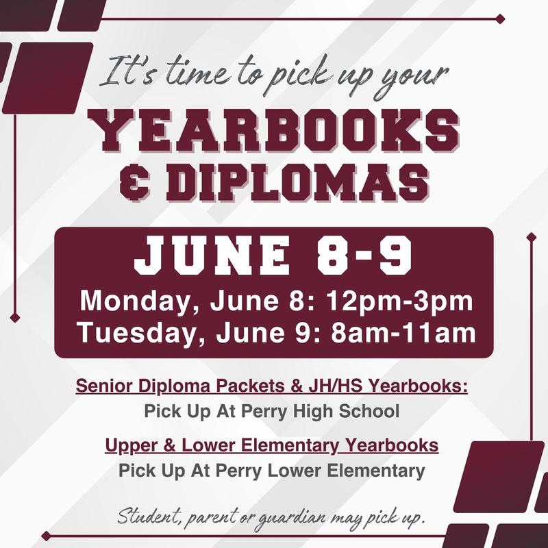 Perry Public Schools yearbooks diplomas