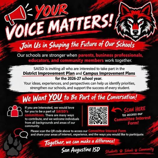 Join SAISD Committees for planning!
