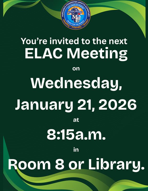 ELAC Meeting 1/21