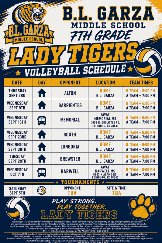 Volleyball Schedules