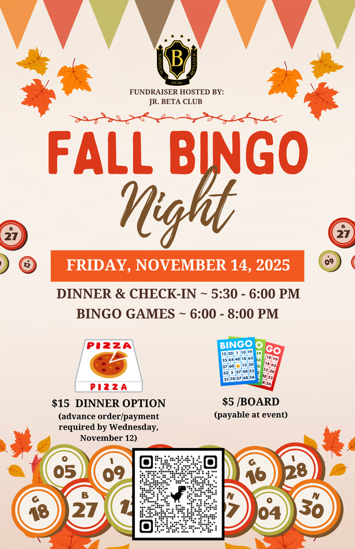 Fall Bingo Night is Friday, November 14