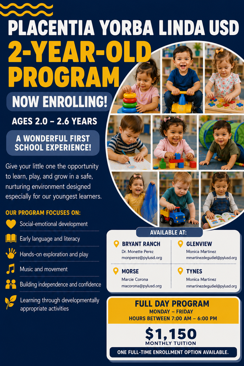 PYLUSD 2-Year-Old Program: Now Enrolling!