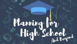 blue background with graduation cap