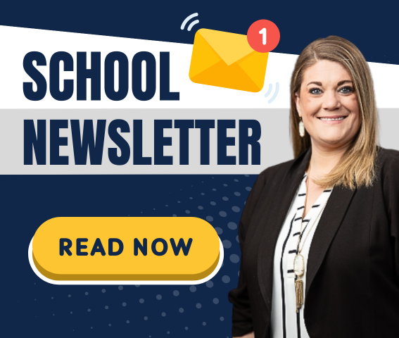 School Newsletter Read Now with portrait of Principal Chelsea Byrd