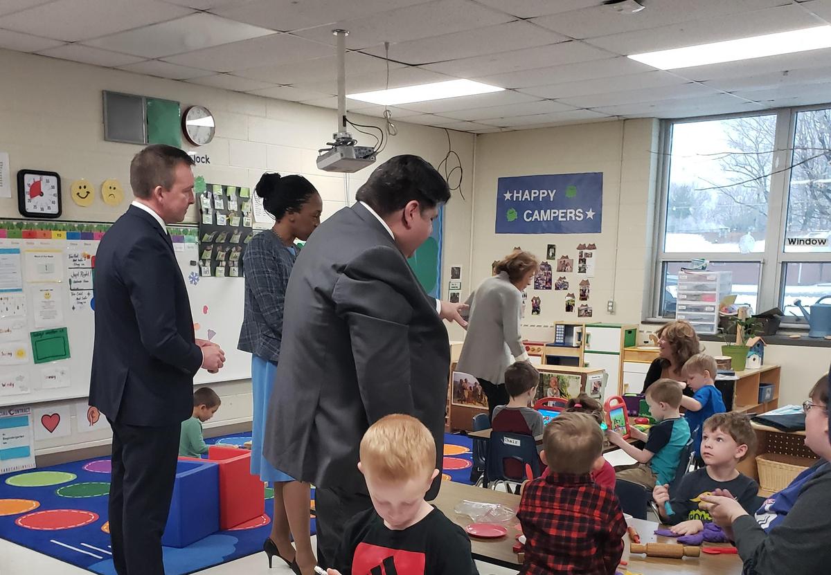 Governor Pritzker vists Carlinville Preschool For All Program