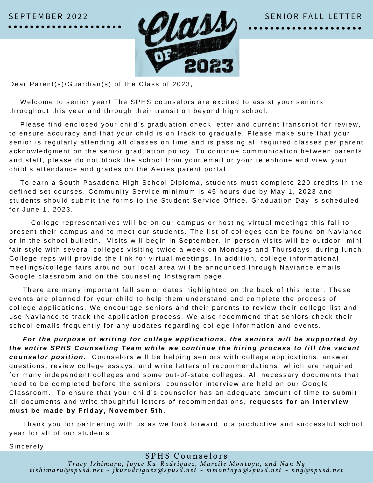Seniors – Seniors – South Pasadena High School