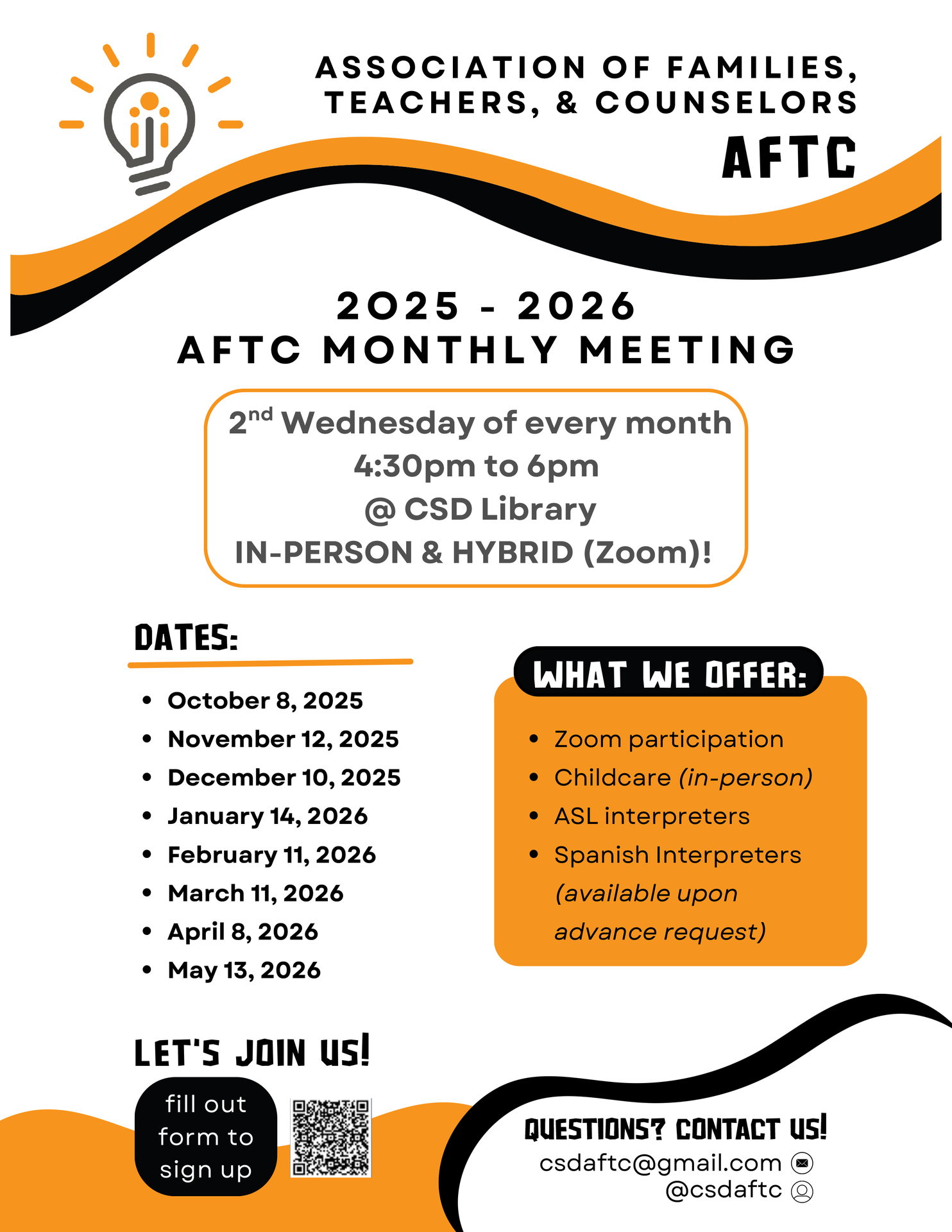 Meeting Schedule in English