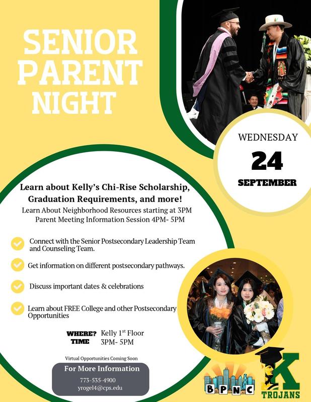 Senior Parent Night: Wednesday, September 24th 3PM- 5PM