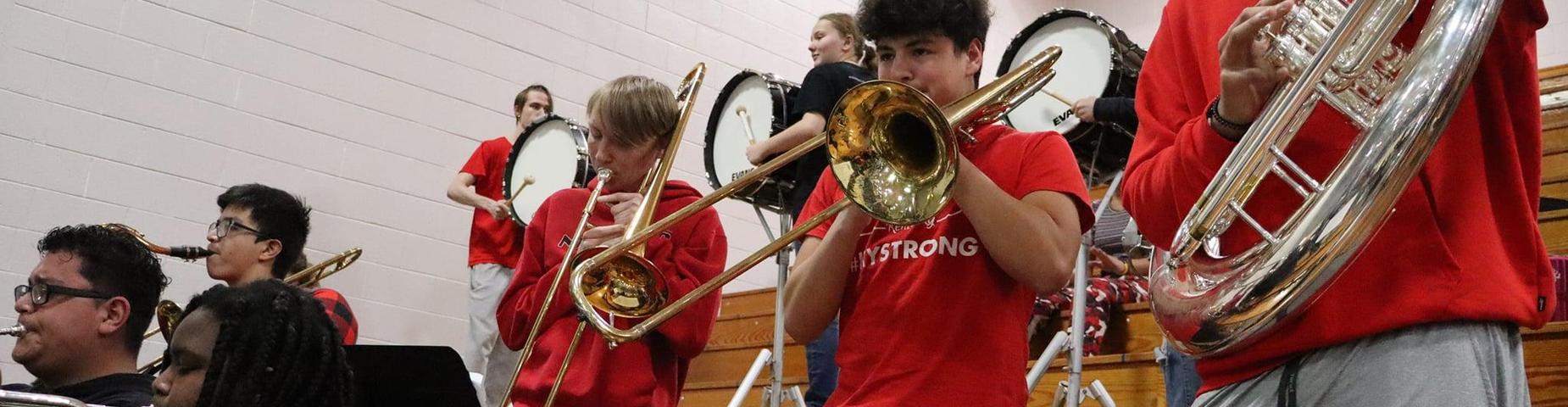 MHS Band playing during the district tournament.