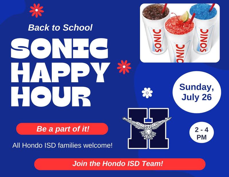Back-to-School Sonic Happy Hour on Sunday, July 26, from 2:00–4:00 PM