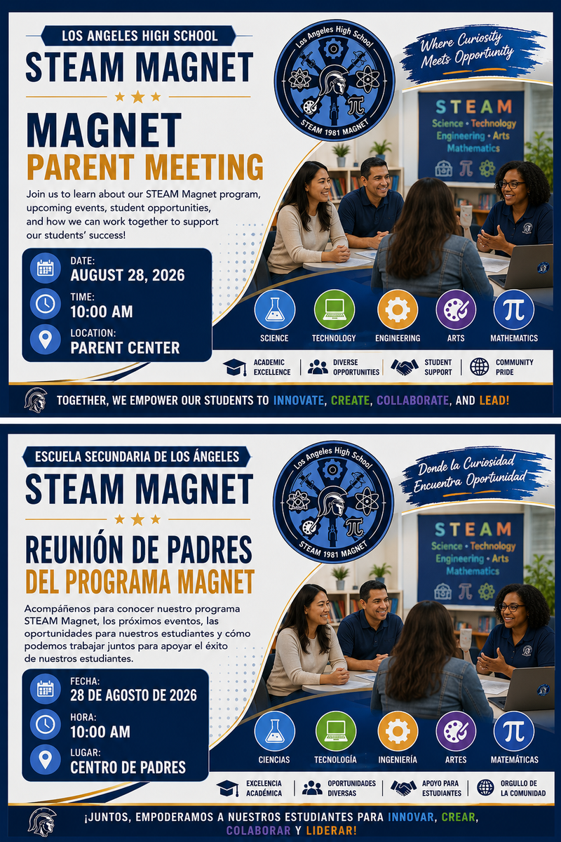 LAHS Magnet Parent Meeting Featured Photo