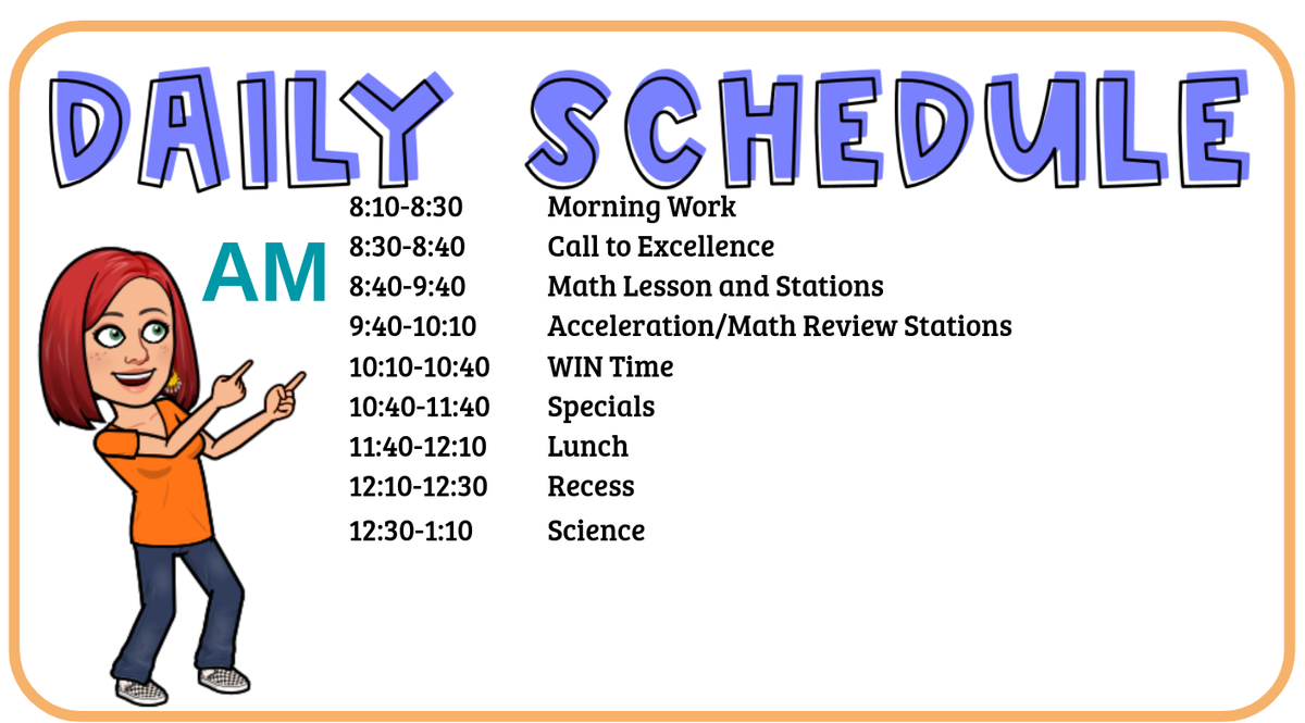 Schedule Shannon Heniff Decker Prairie Elementary