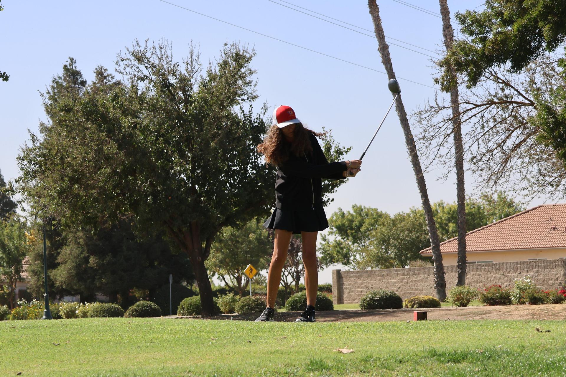 Girls golfers in action at the championships
