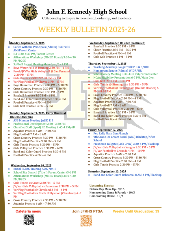 Weekly bulletin
