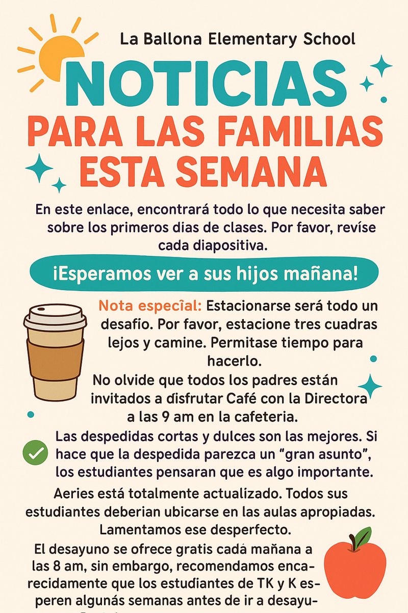 First Day of School Information Featured Photo