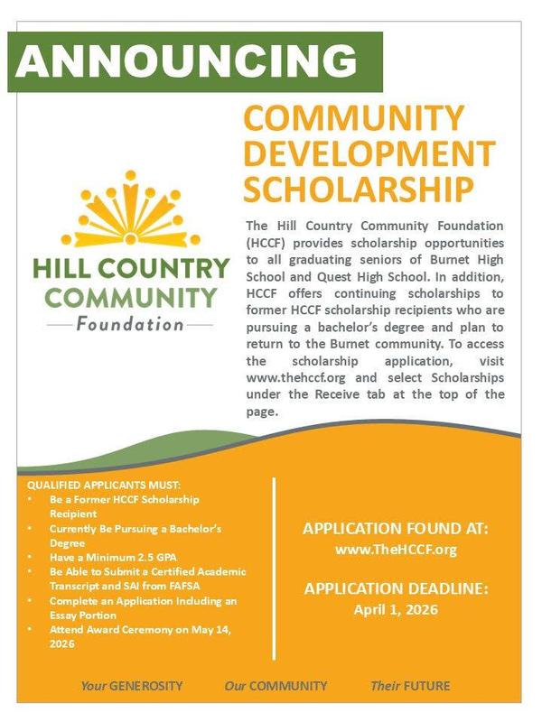 Hill Country Community Foundation - Click Here to Apply Featured Photo
