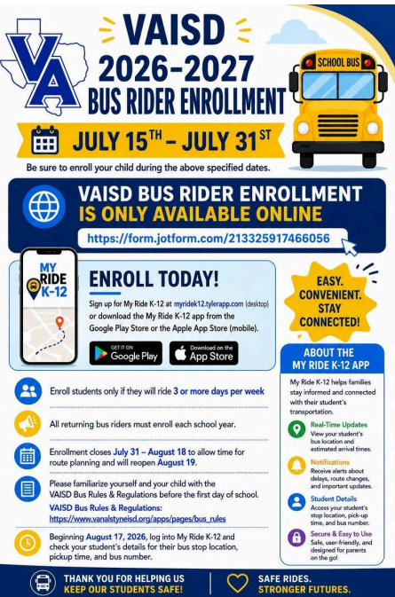 Bus Registration is now closed! It will reopen August 19th! Thumbnail Image