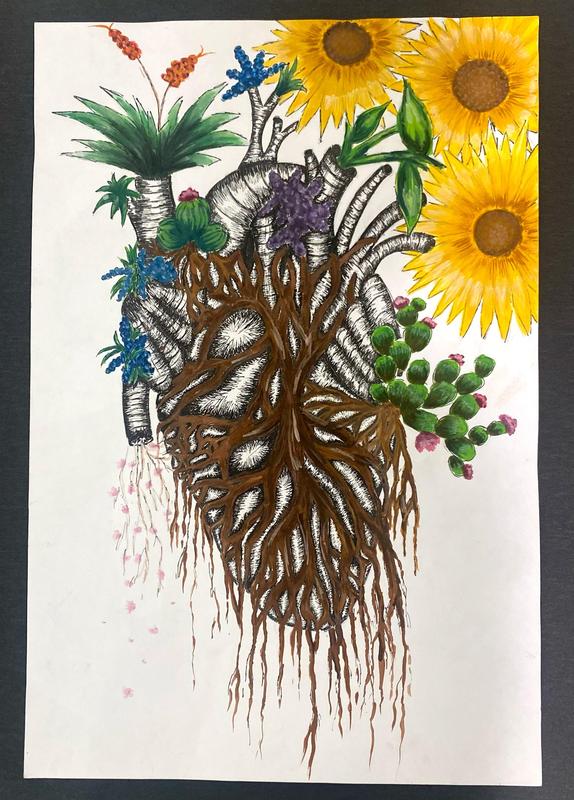 Middle School winning art piece for spring art show