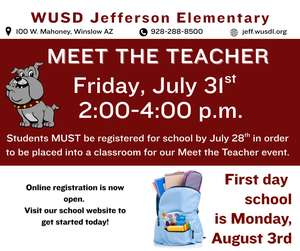 Date and time for meet the teacher