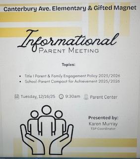 Title 1 Parent Informational MTG - Family Engagement/Compact