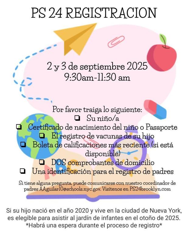 registration information in Spanish