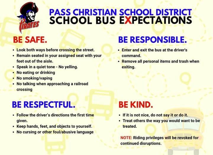 Please remind our Pirates about the bus rules.