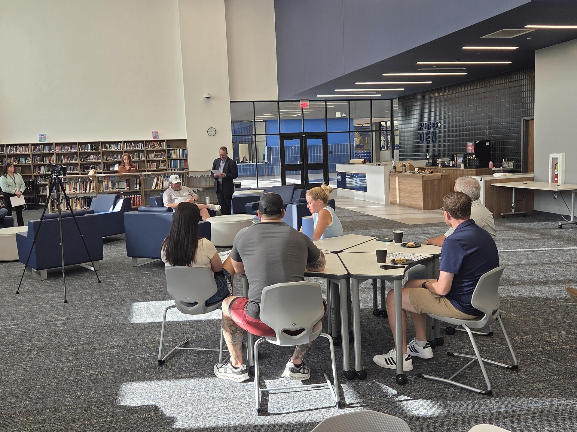 The first Coffee & Conversation Meetup, held in the VAHS Library