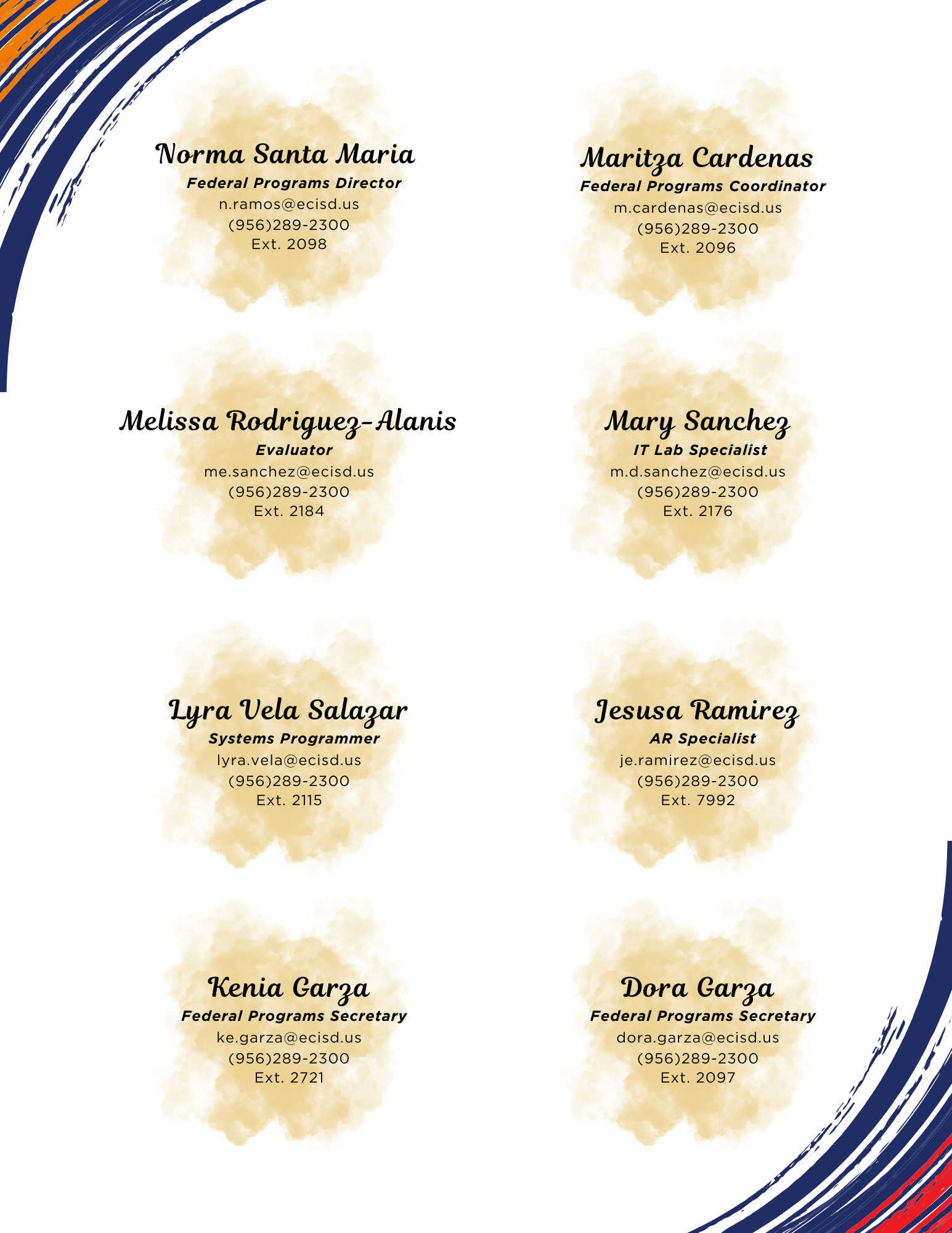 Federal Programs Department Contacts 